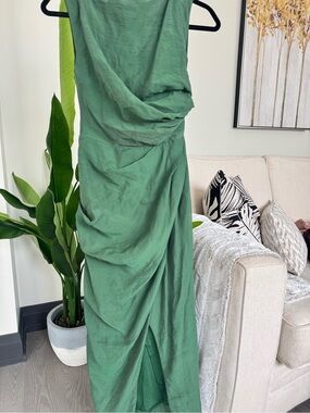 ASOS Green Draped Sleeveless Maxi Dress